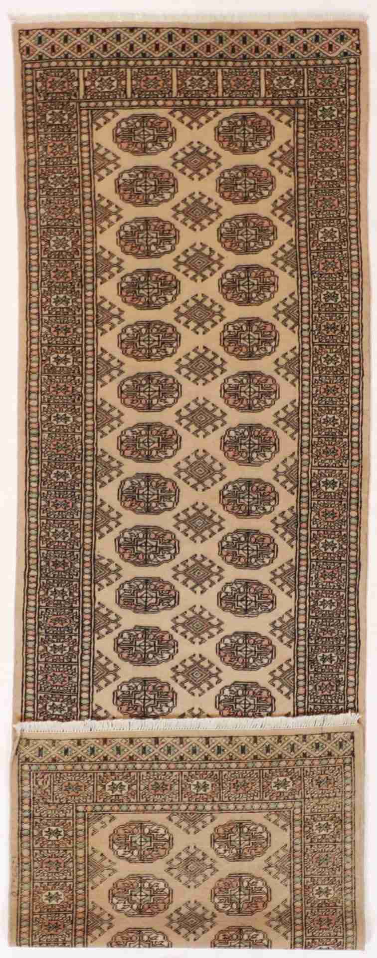 W 2.6 L 8.3 Bokhara Runner 100% Wool Handmade All Over Design - 61399