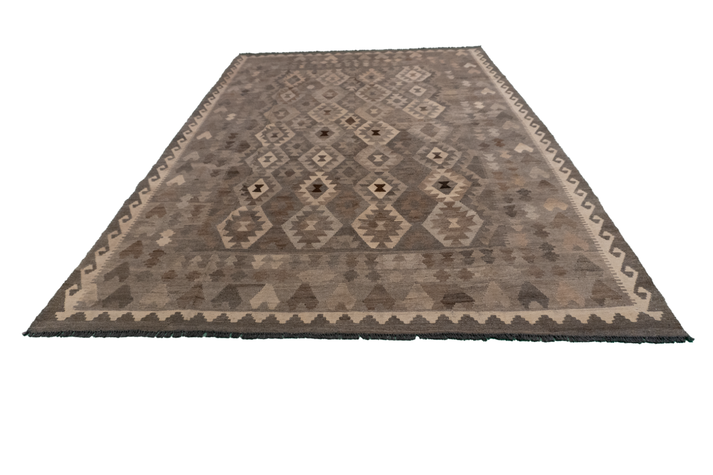 W 6.6 - L 9.9 - Kilim Fine/Wool All Over Rectangle - Finest Hand-Made Quality Wool - 61407