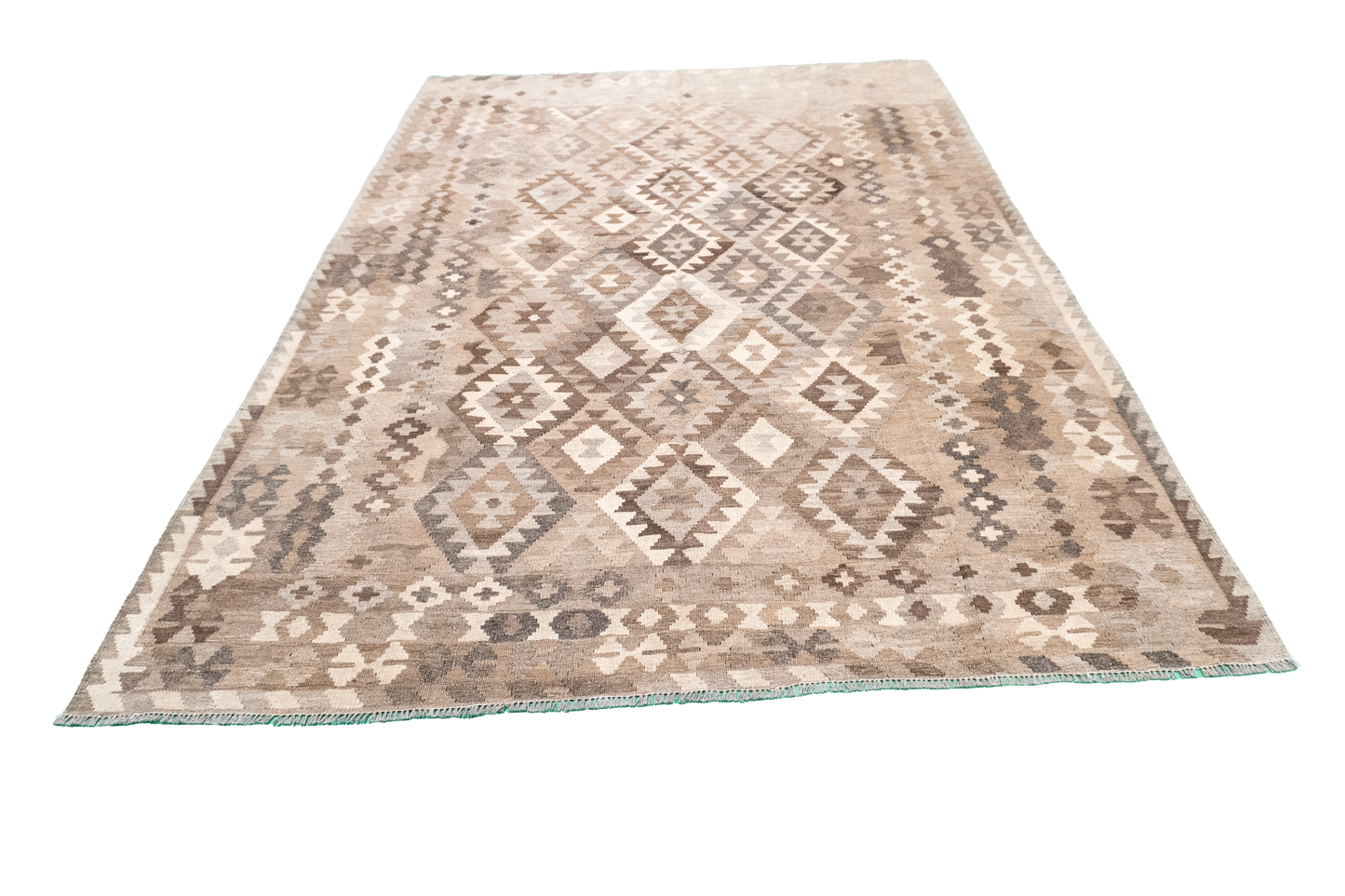 W 5.7 - L 8 - Kilim Fine All Over Rectangle - Finest Hand-Made Quality Wool - 61411