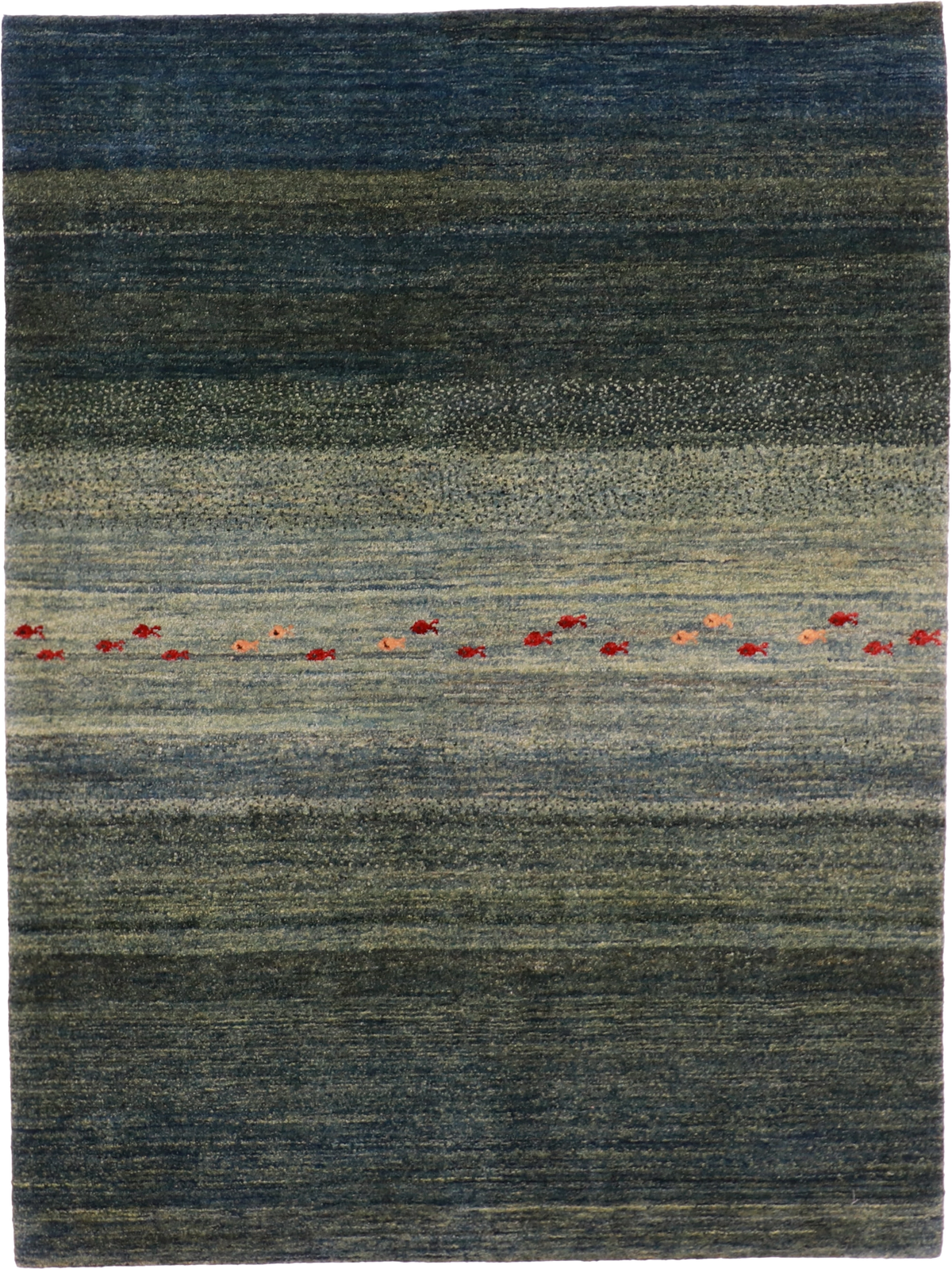 W 5 L 6.7 Lori Baft 100% Wool Hand-Woven All-Over Design - 61437