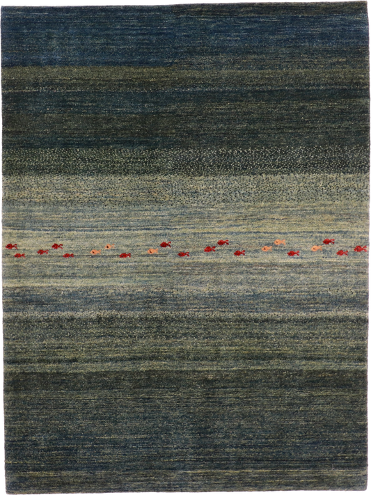 W 5 L 6.7 Lori Baft 100% Wool Hand-Woven All-Over Design - 61437
