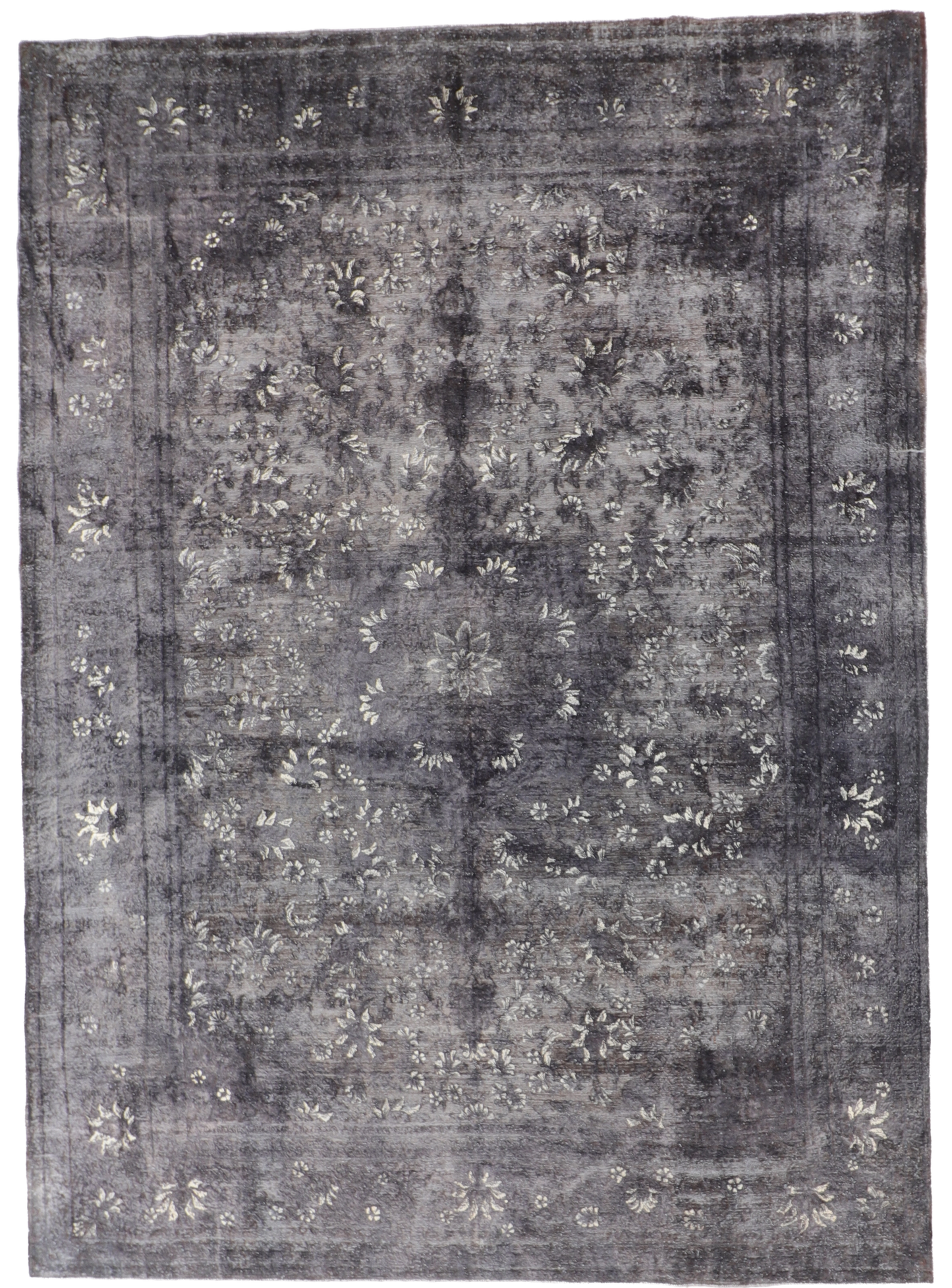 W 9.8 L 13.3 Modern 100% Wool Hand-Woven All-Over Design - 61449