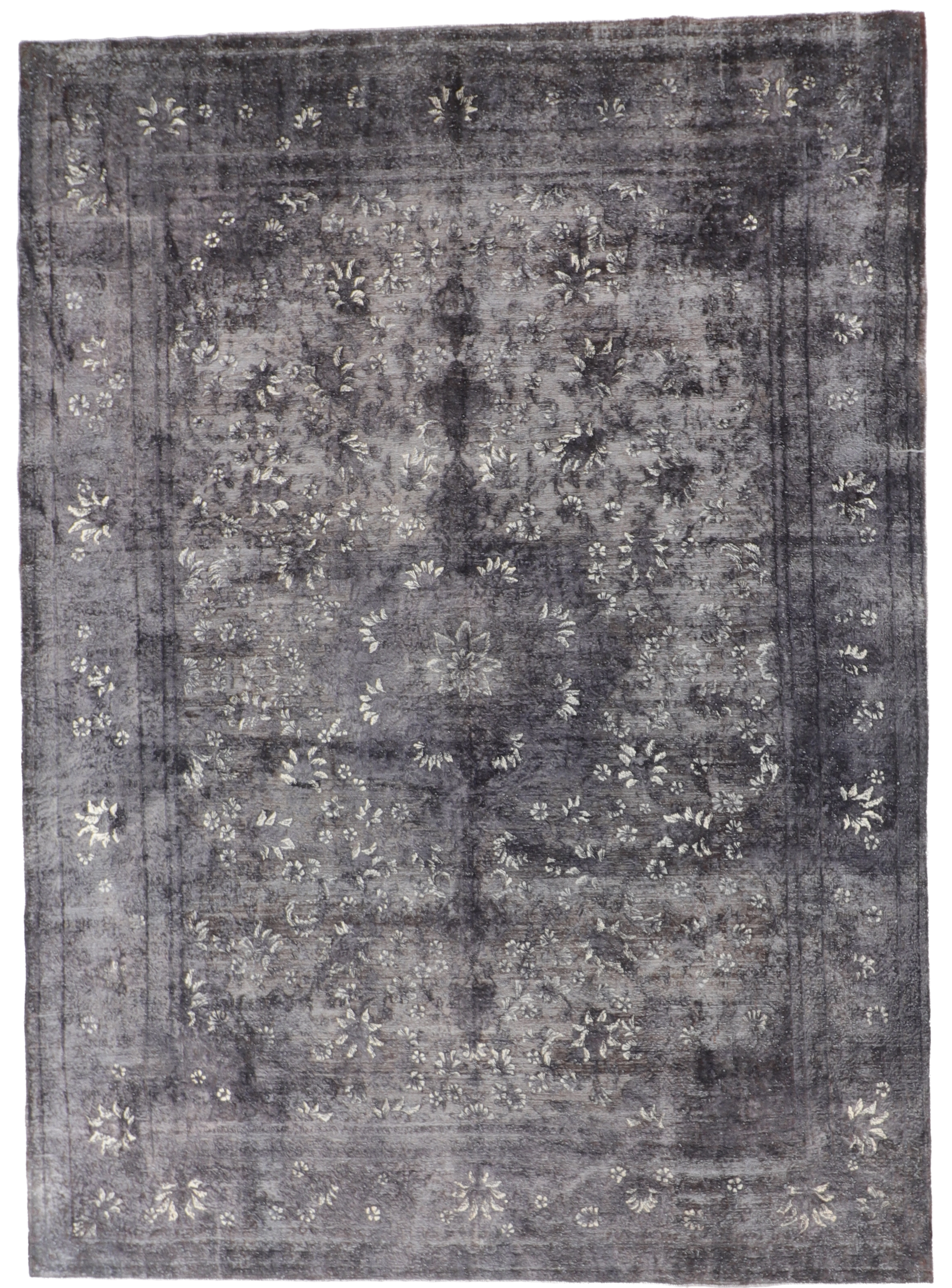 W 9.8 L 13.3 Modern 100% Wool Hand-Woven All-Over Design - 61449