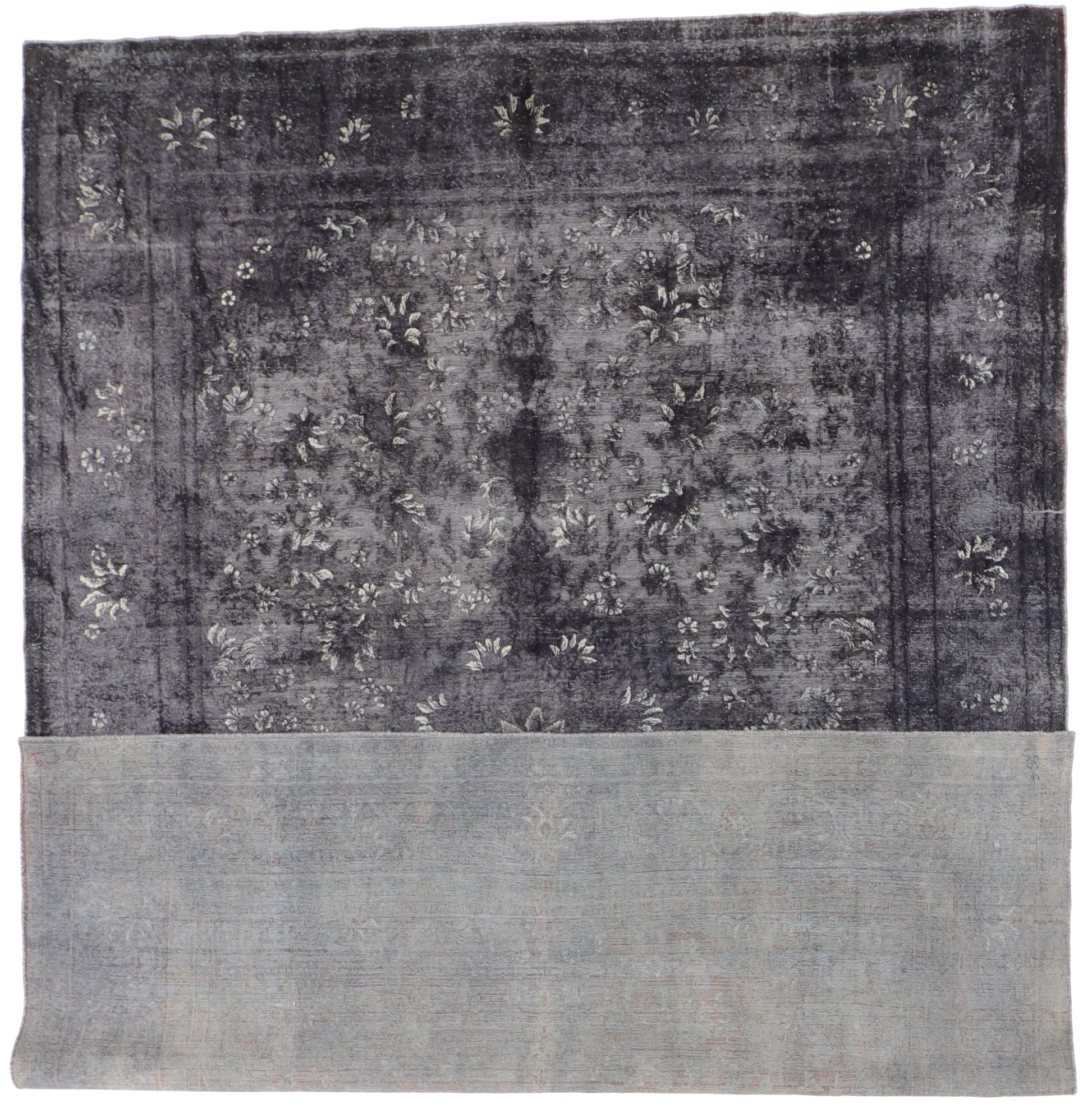 W 9.8 L 13.3 Modern 100% Wool Hand-Woven All-Over Design - 61449