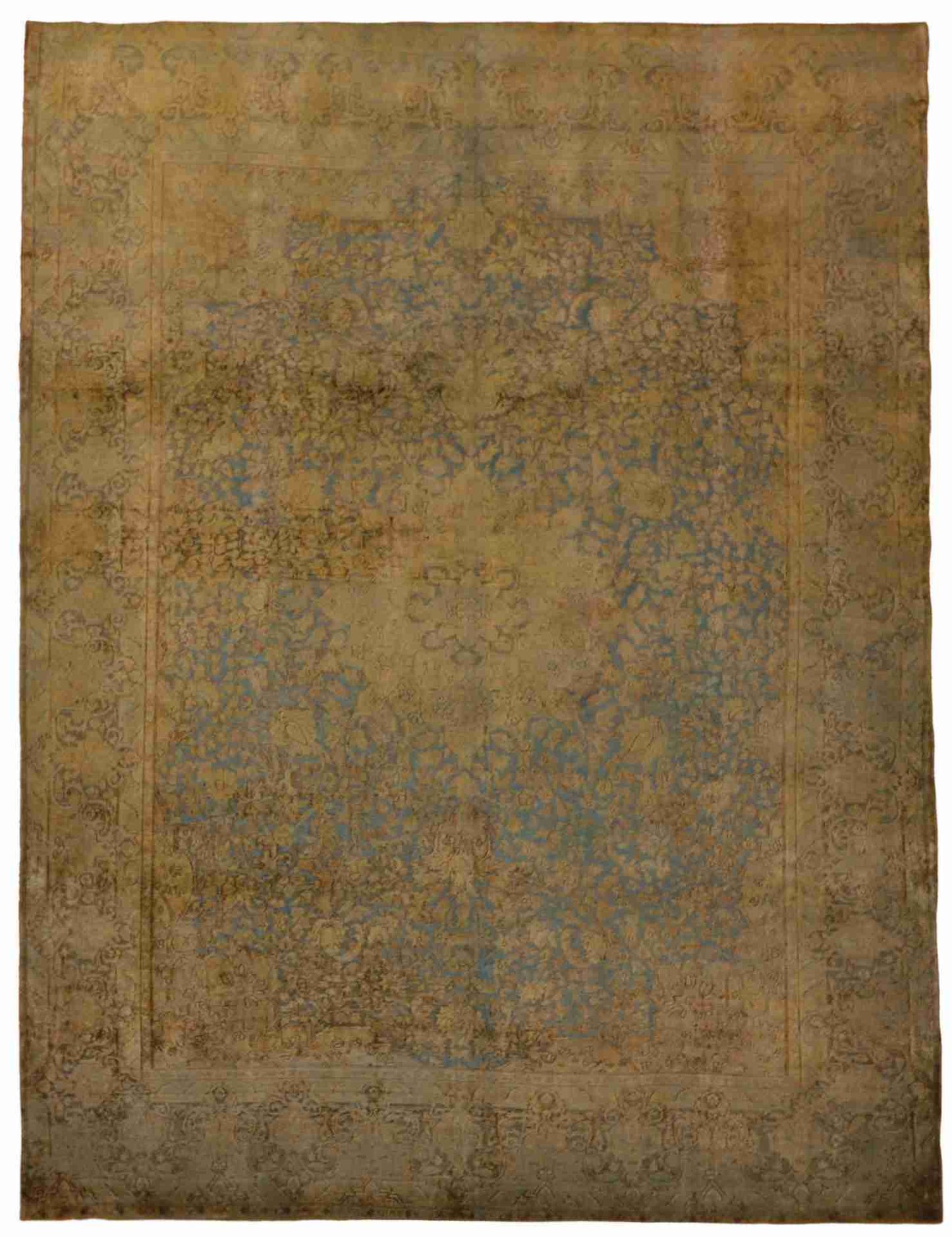 W 9.2 L 12.2 Modern Vintage 100% Wool Hand-Woven All-Over Design - 61451