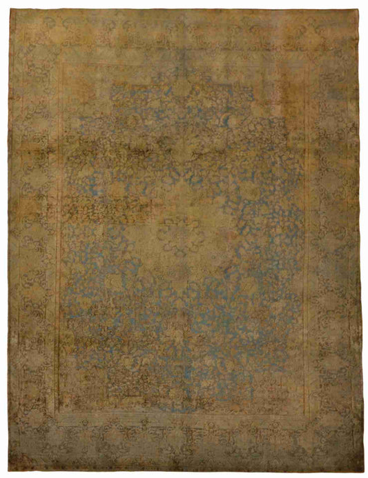 W 9.2 L 12.2 Modern Vintage 100% Wool Hand-Woven All-Over Design - 61451
