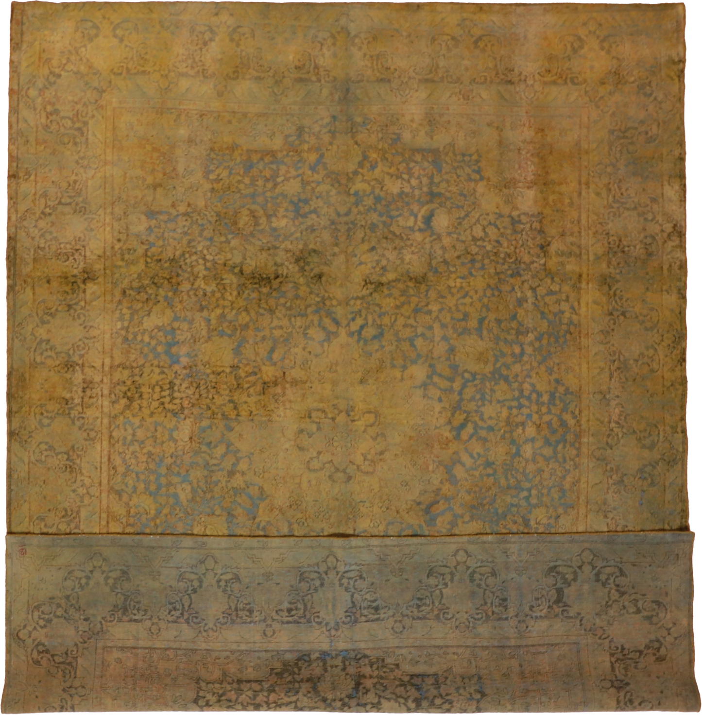 W 9.2 L 12.2 Modern Vintage 100% Wool Hand-Woven All-Over Design - 61451