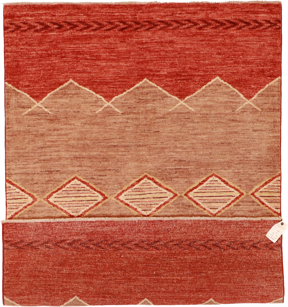 W 4 L 5.10 Mountain Modern 100% Wool Hand-Woven All-Over Design - 61587