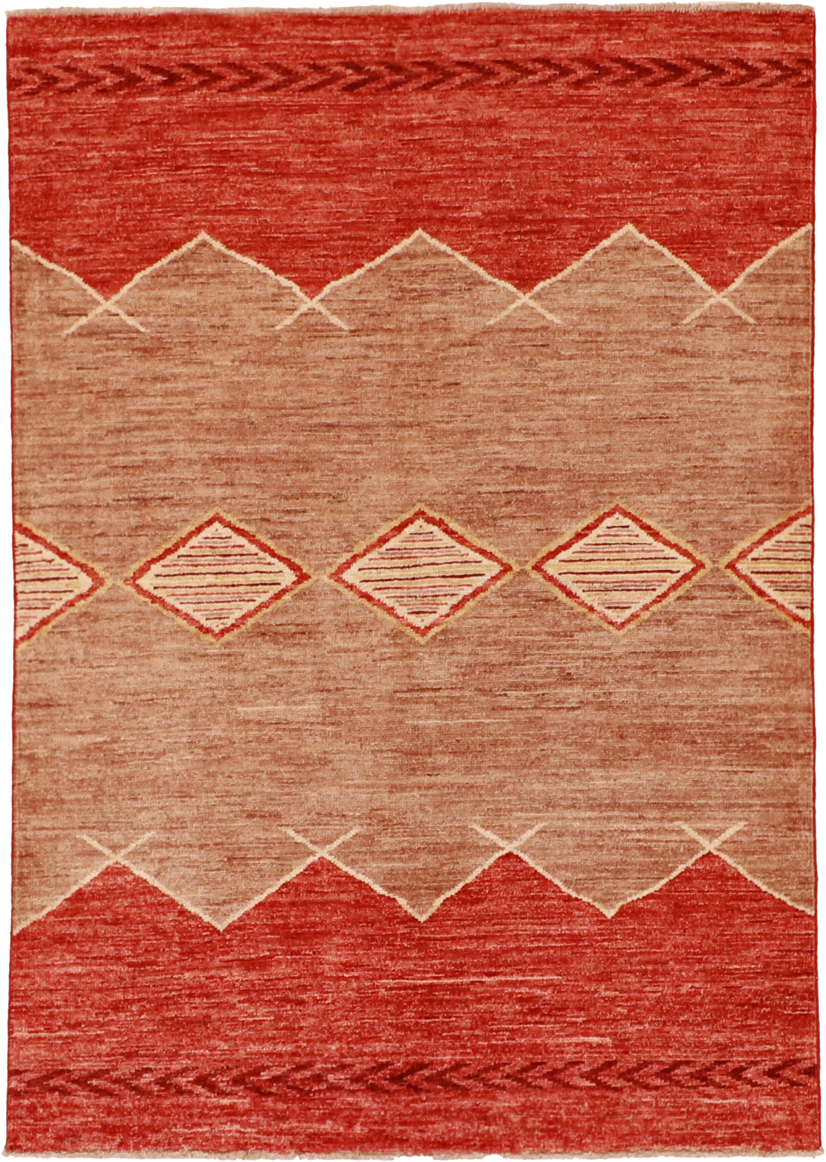 W 4 L 5.10 Mountain Modern 100% Wool Hand-Woven All-Over Design - 61587