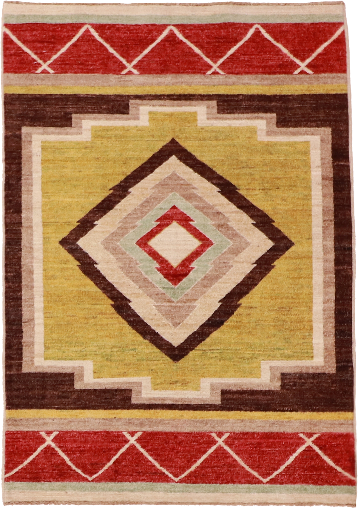 W 3.6 L 5 Mountain Modern 100% Wool Hand-Woven All-Over Design - 61590
