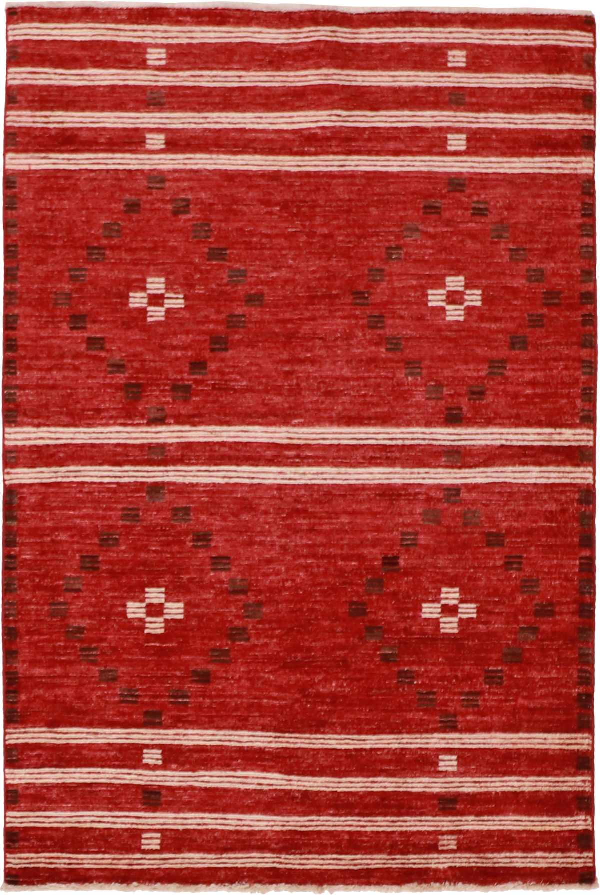W 3.5 L 5 Mountain Modern 100% Wool Hand-Woven Geometric Design - 61591
