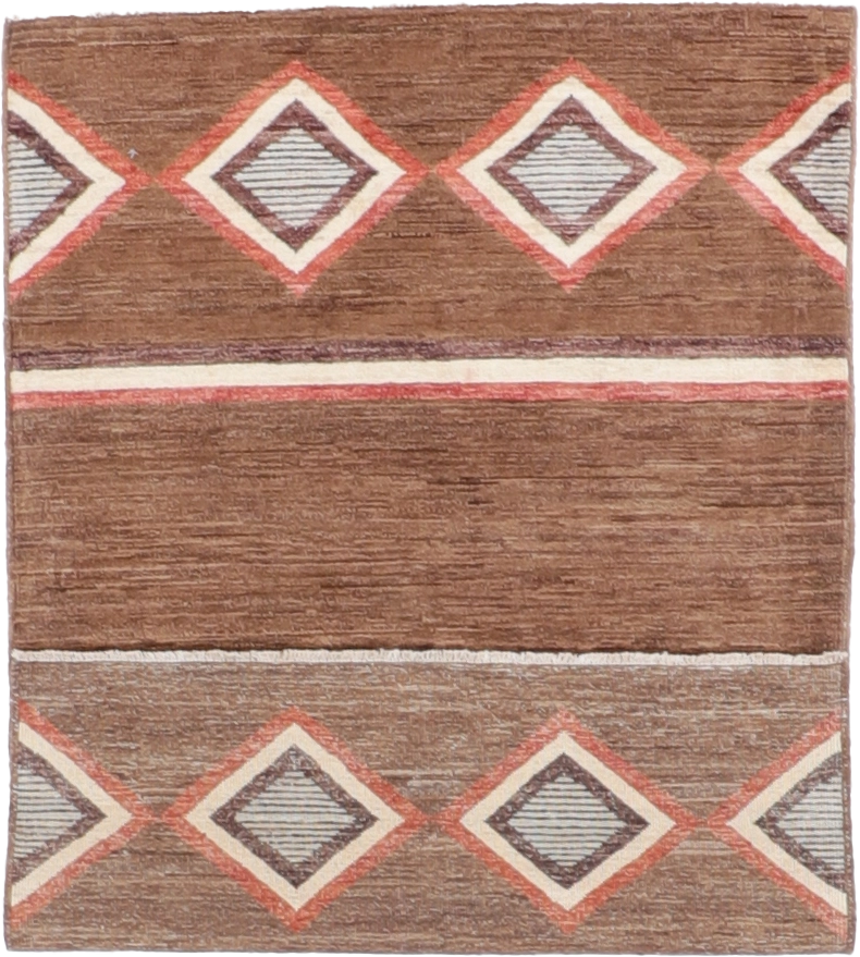 W 3.3 L 4.11 Mountain Modern 100% Wool Hand-Woven Geometric Design - 61596