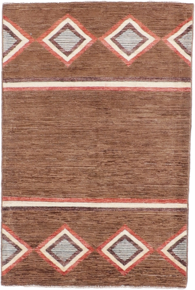 W 3.3 L 4.11 Mountain Modern 100% Wool Hand-Woven Geometric Design - 61596