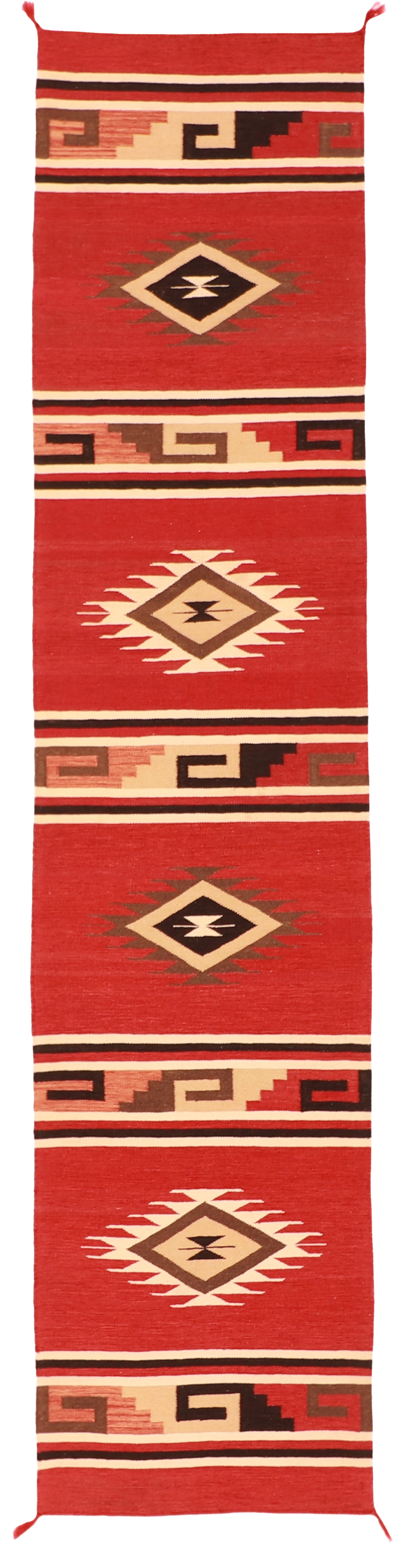 W 2.9 L 11.10 Kilim Mountain Modern Runner 100% Wool Hand-Woven Geometric Design - 61626