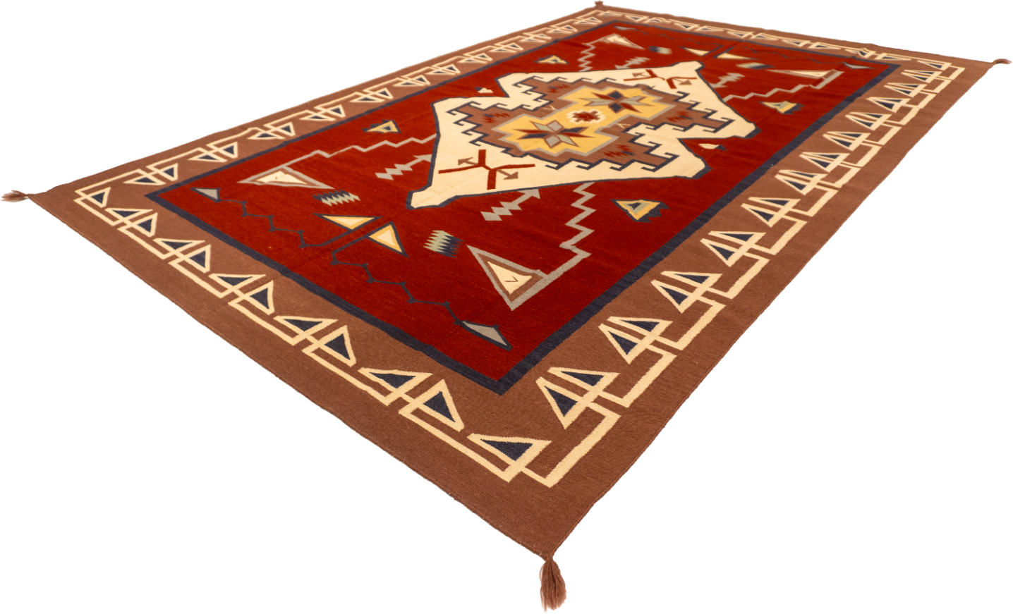 W 7.10 L 11.11 Navajo 100% Wool Hand-Woven All-Over Design - 61638