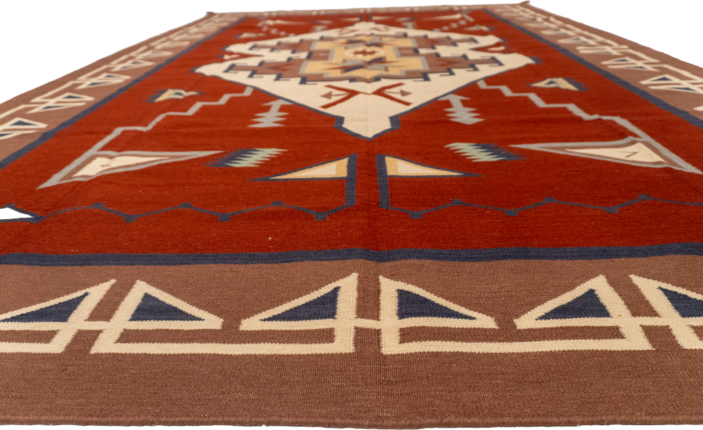 W 7.10 L 11.11 Navajo 100% Wool Hand-Woven All-Over Design - 61638