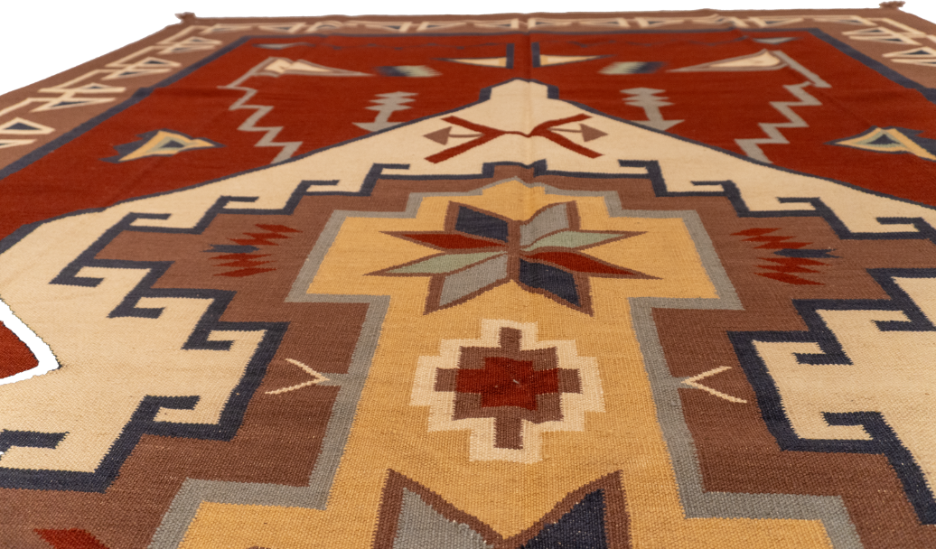 W 7.10 L 11.11 Navajo 100% Wool Hand-Woven All-Over Design - 61638