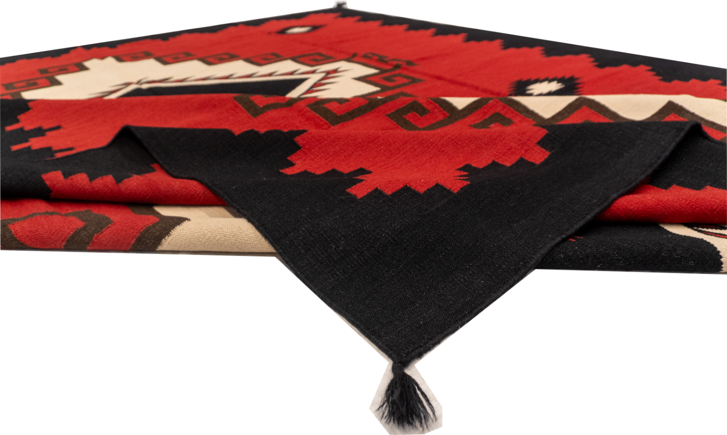 W 9 L 11.10 Navajo 100% Wool Hand-Woven Geometric Design - 61641