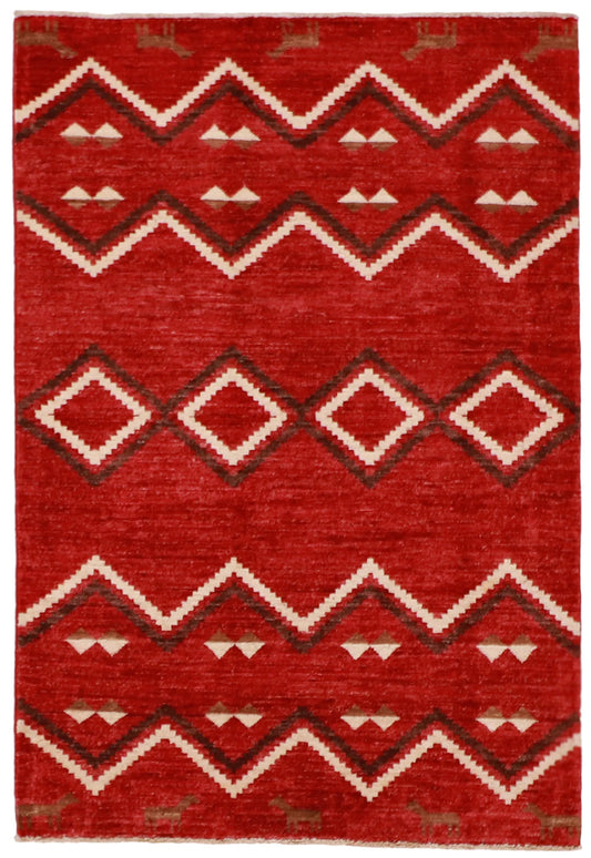 3.2 x 4.8 - Mountain Modern Wool All Over Rectangle - Finest Hand-Knotted Quality Wool — 61660