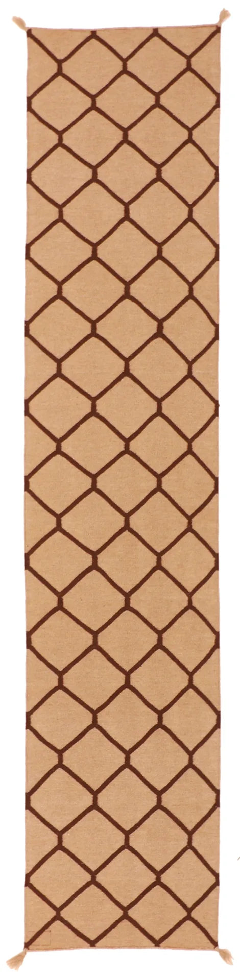 2.6 x 11.10 - Modern Fine/Wool All Over Rectangle - Finest Hand-Made Quality Wool — 61675