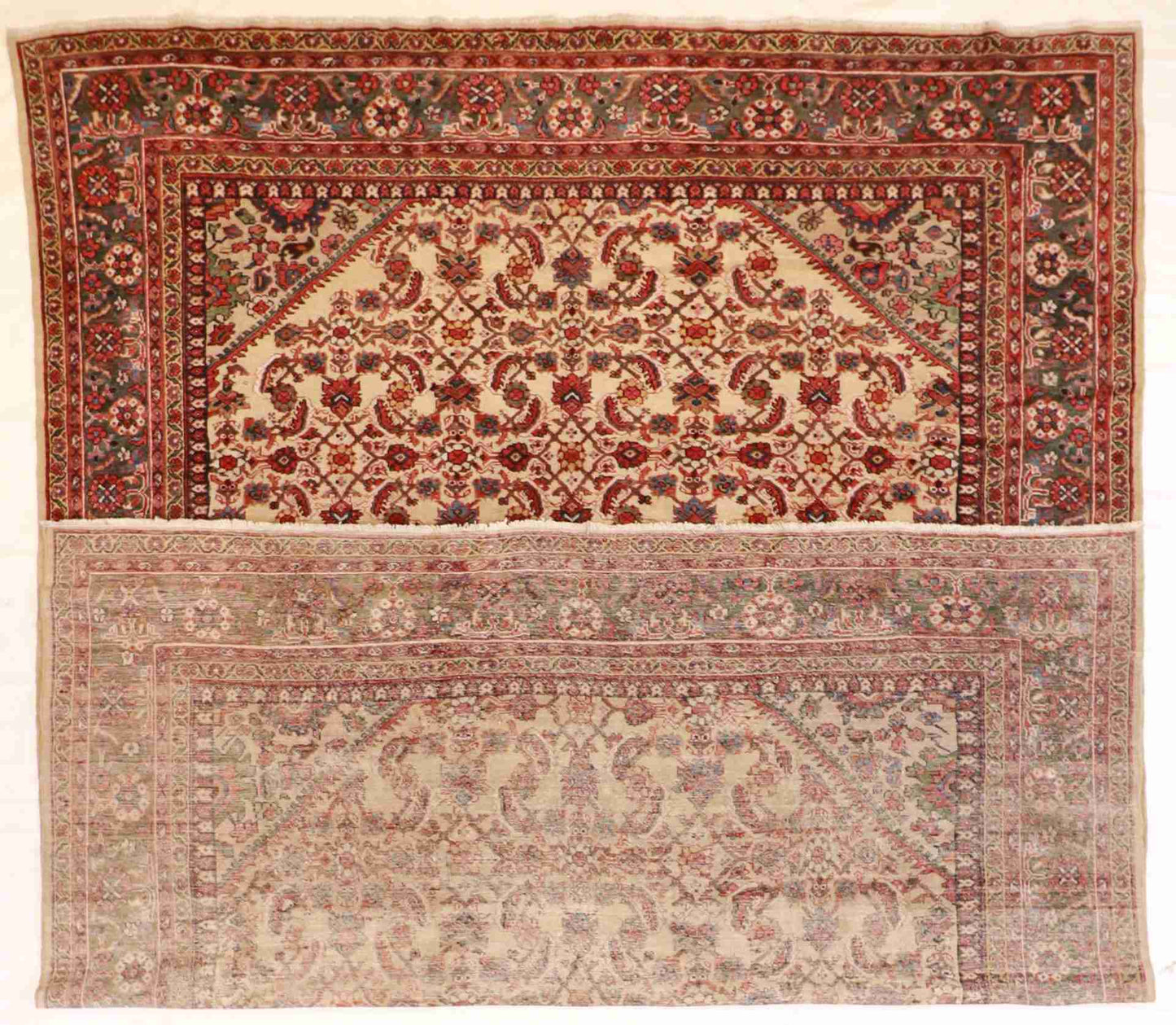 W 10.3 - L 13.8 - Mahal Fine/Wool All Over Rectangle - Finest Hand-Knotted Quality Wool - 61679