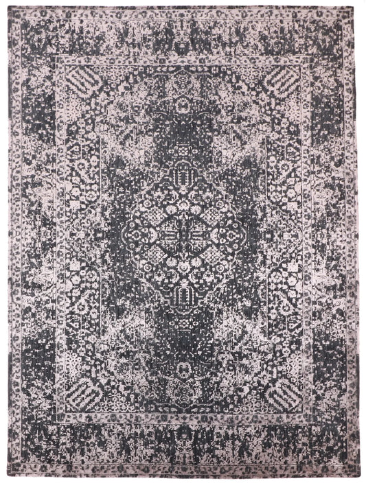9x12 - Modern Fine/Wool/Silk All Over Rectangle - Hand Knotted Rug — 61702