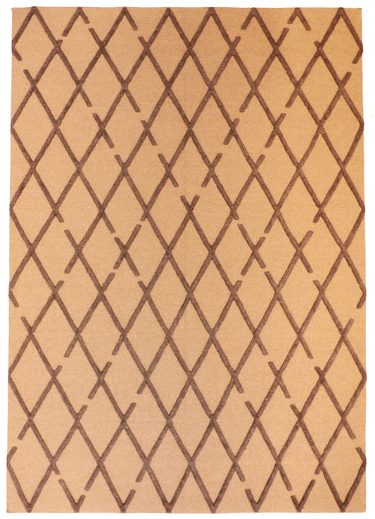 W 10.2 L 14.6 Modern 100% Wool Hand-Woven All-Over Design - 61713