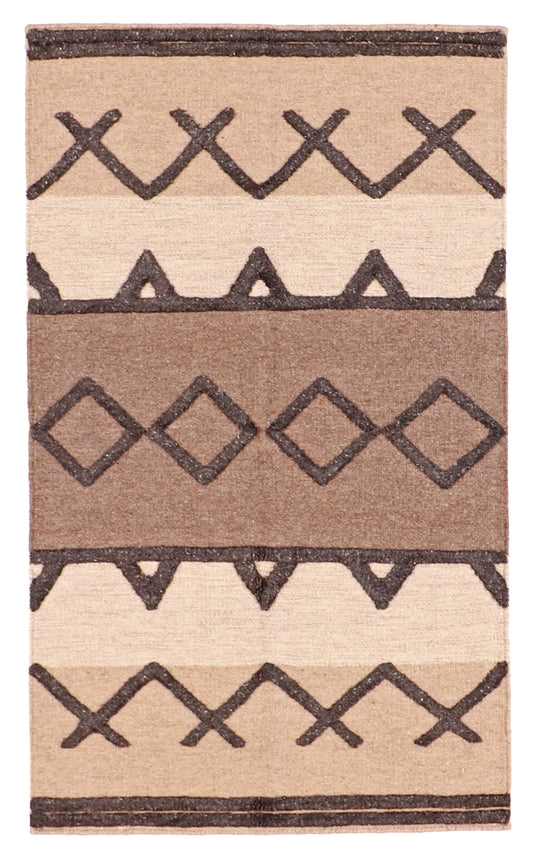 3 x 5 - Modern Wool All Over Rectangle - Finest Hand-Knotted Quality Wool — 61717