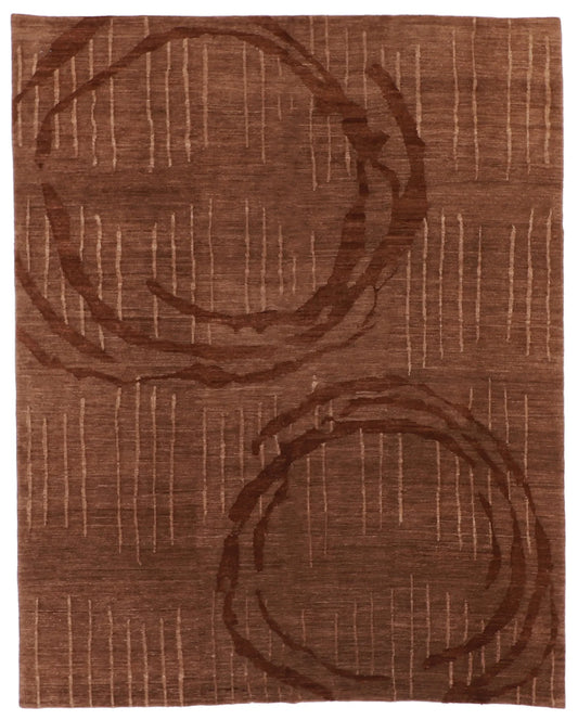 W 7.1 - L 8.11 - Cloud Wool Contemporary Rectangle - Finest Hand-Knotted Quality Wool - 61742