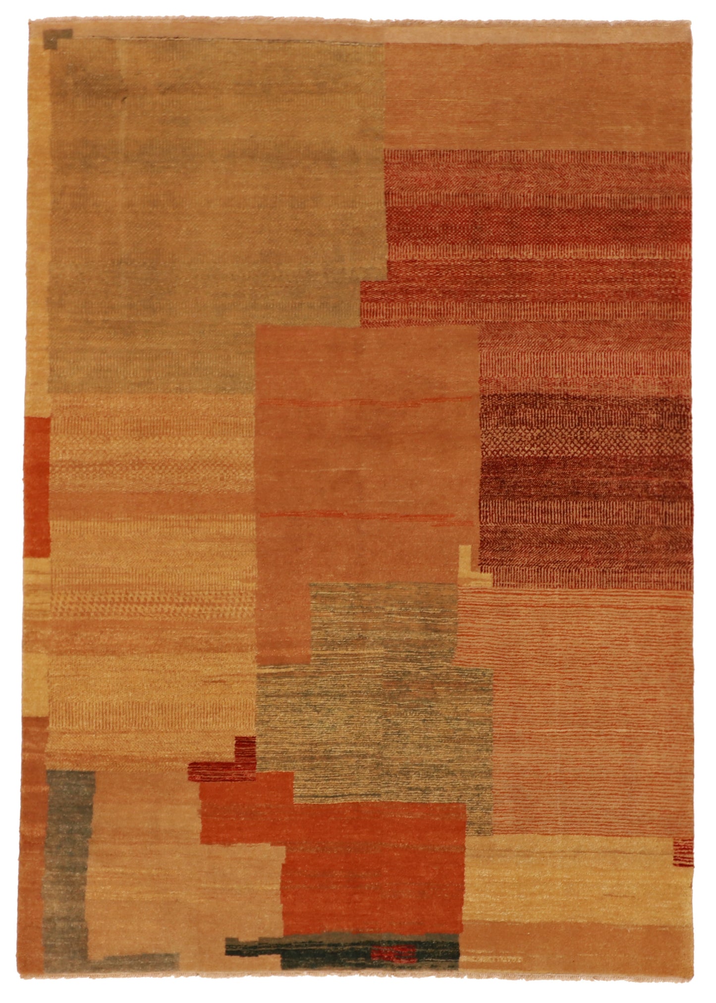 W 5.1 L 7.2 Gabbeh 100% Wool Hand-Woven All-Over Design - 61748