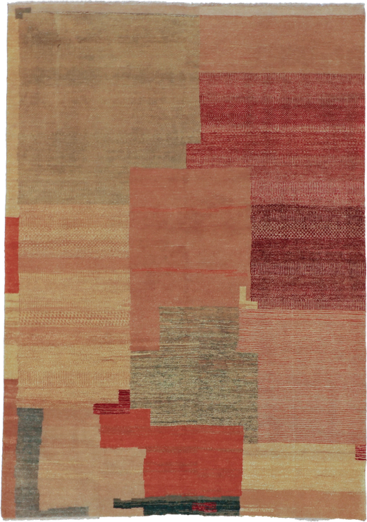 W 5.1 L 7.2 Gabbeh 100% Wool Hand-Woven All-Over Design - 61748