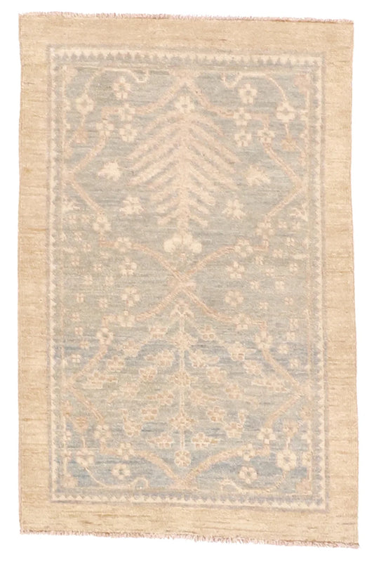 2 x 3 - Tree of Life Fine/Wool All Over Rectangle - Finest Hand-Knotted Quality Wool — 61755
