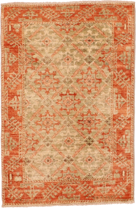 W 2 L 3 Mahal 100% Wool Hand-Woven All-Over Design - 61765