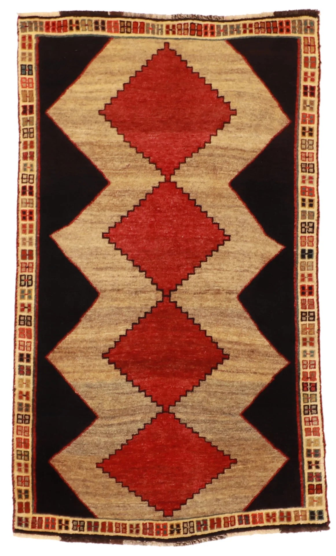 3.4 x 5.9 - Gabbeh Wool Traditional Rectangle - Finest Hand-Knotted Quality Wool — 61785