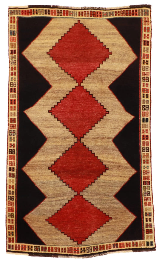 3.4 x 5.9 - Gabbeh Wool Traditional Rectangle - Finest Hand-Knotted Quality Wool — 61785