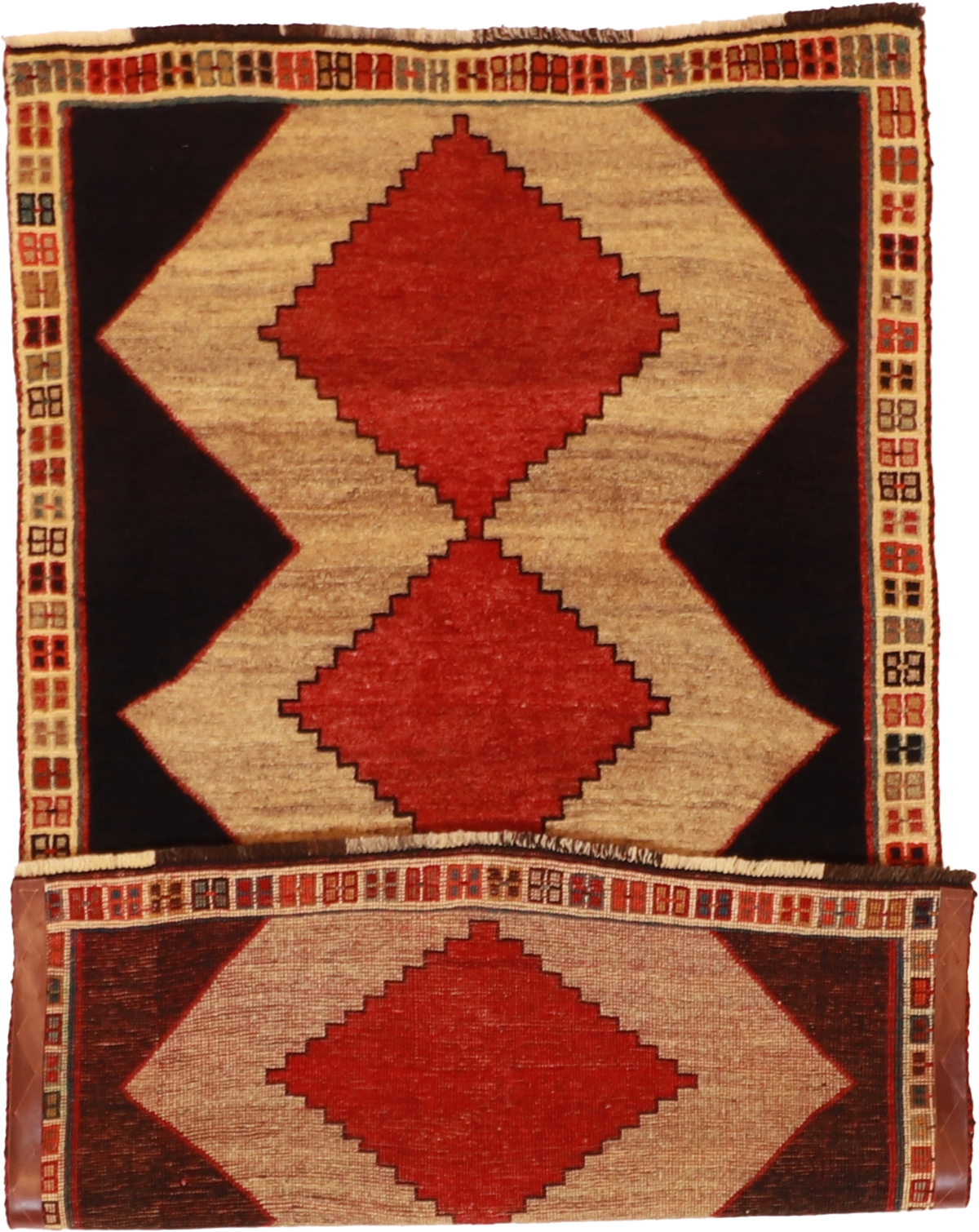 W 3.4 L 5.9 Lori 100% Wool Hand-Woven Geometric Design - 61785