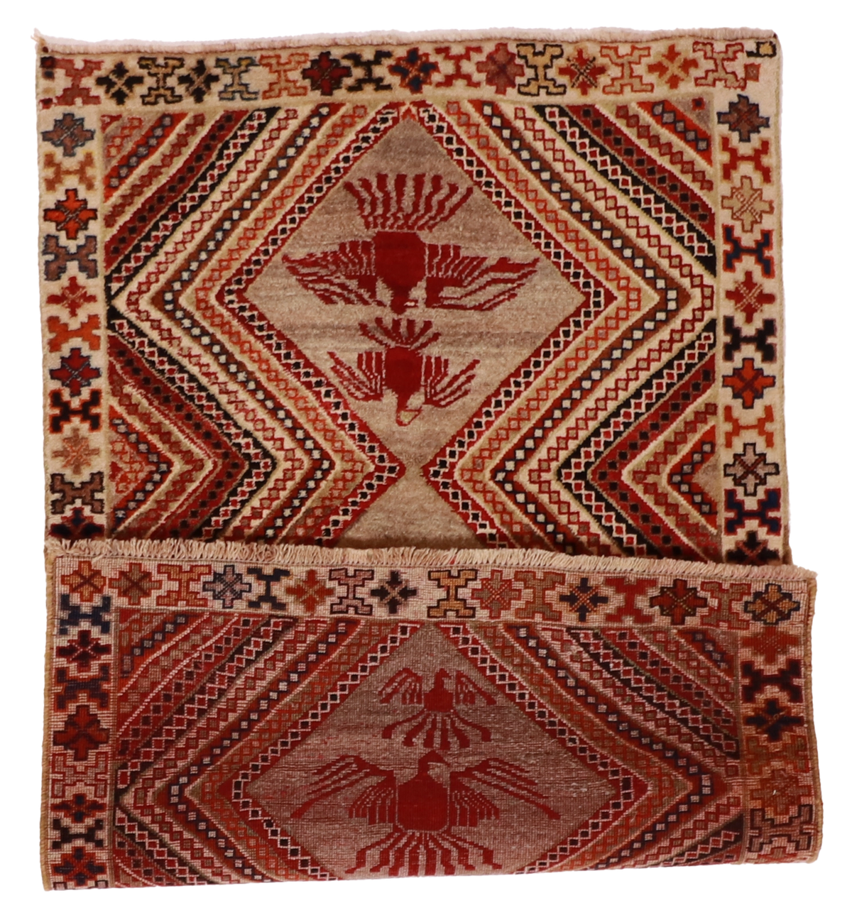 W 3.3 L 5.1 Gabbeh 100% Wool Hand-Woven Geometric Design - 61786