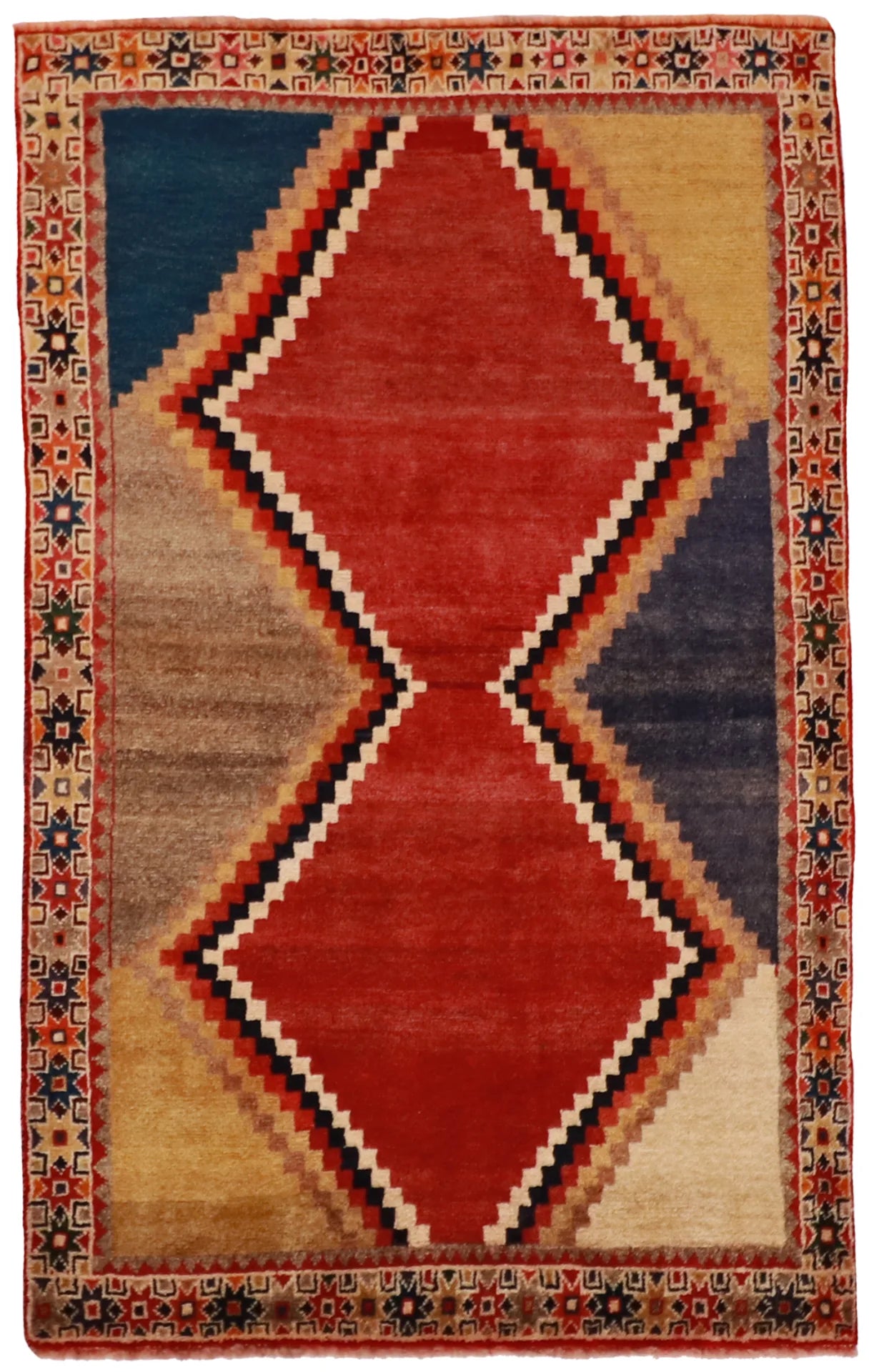 3.4 x 5.4 - Gabbeh Wool All Over Rectangle - Finest Hand-Knotted Quality Wool — 61790