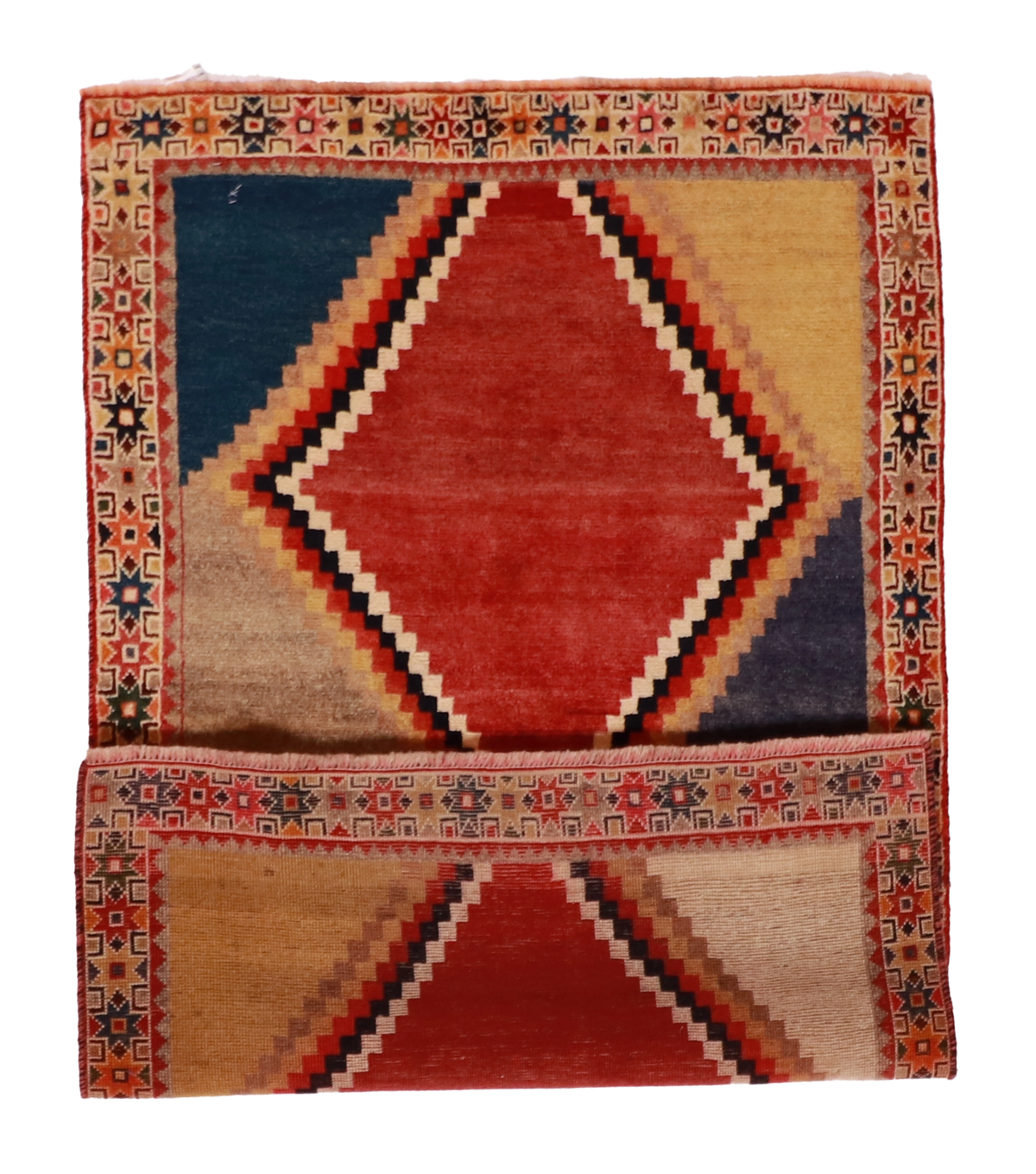 W 3.4 L 5.4 Lori 100% Wool Hand-Woven Geometric Design - 61790