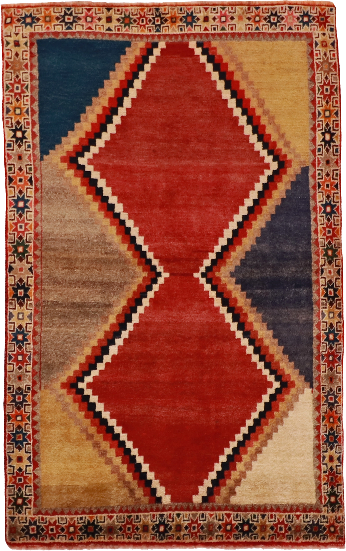 W 3.4 L 5.4 Lori 100% Wool Hand-Woven Geometric Design - 61790