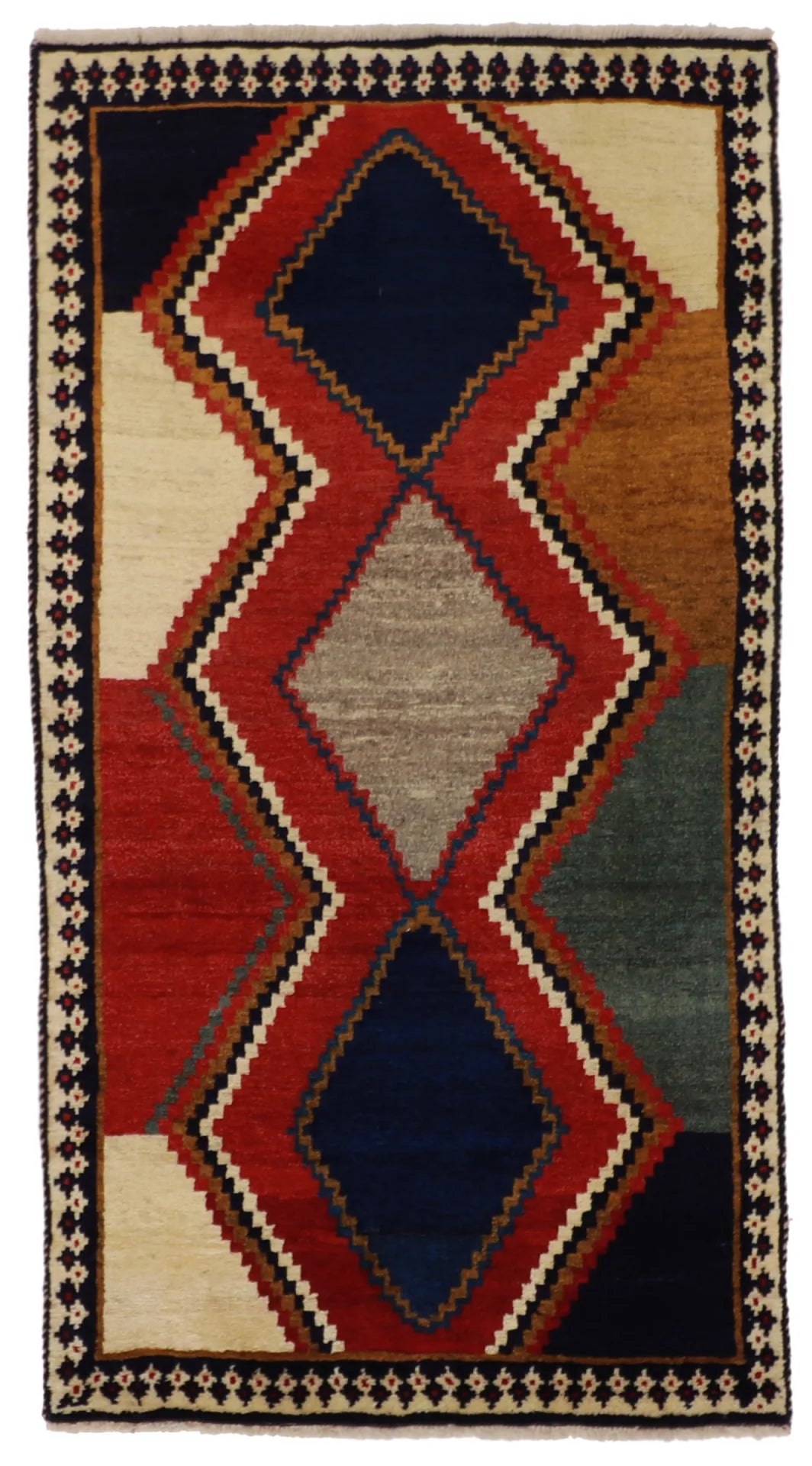 3.5 x 6.3 - Gabbeh Wool Traditional Rectangle - Finest Hand-Knotted Quality Wool — 61793