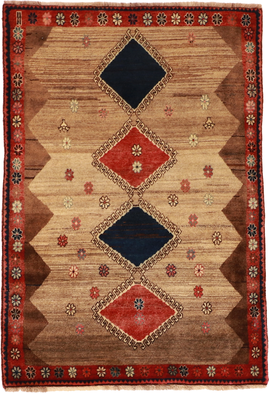 W 4 L 5.9 Lori 100% Wool Hand-Woven Geometric Design - 61796