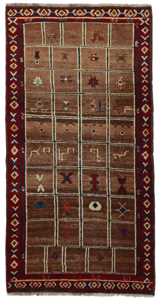 W 3.3 - L 6.3 - Gabbeh Fine/Wool All Over Rectangle - Hand Woven Rug - 61802