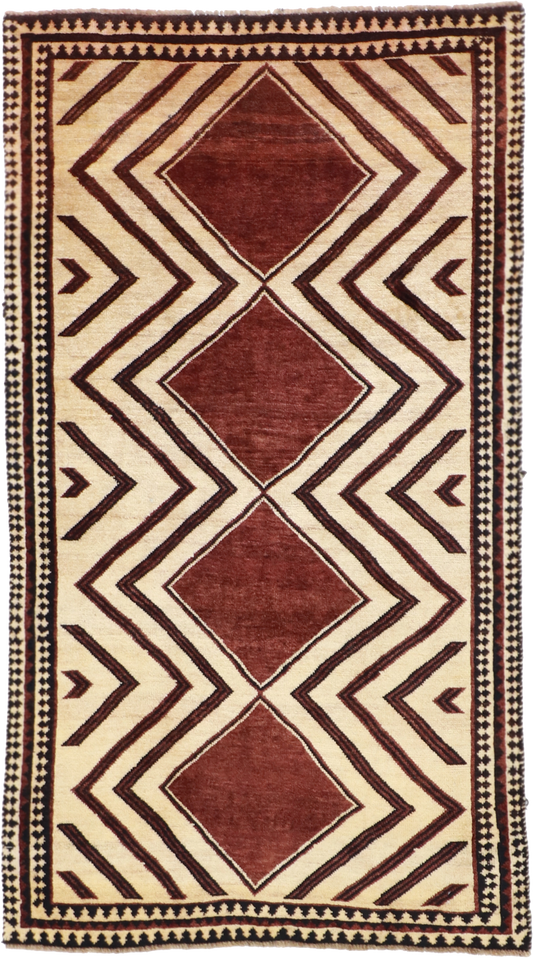 W 3.9 L 6.2 Lori Runner 100% Wool Hand-Woven All-Over Design - 61803