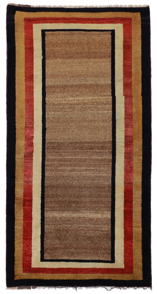 W 3.4 - L 6.5 - Gabbeh Fine/Wool All Over Rectangle - Finest Hand-Knotted Quality Wool - 61806