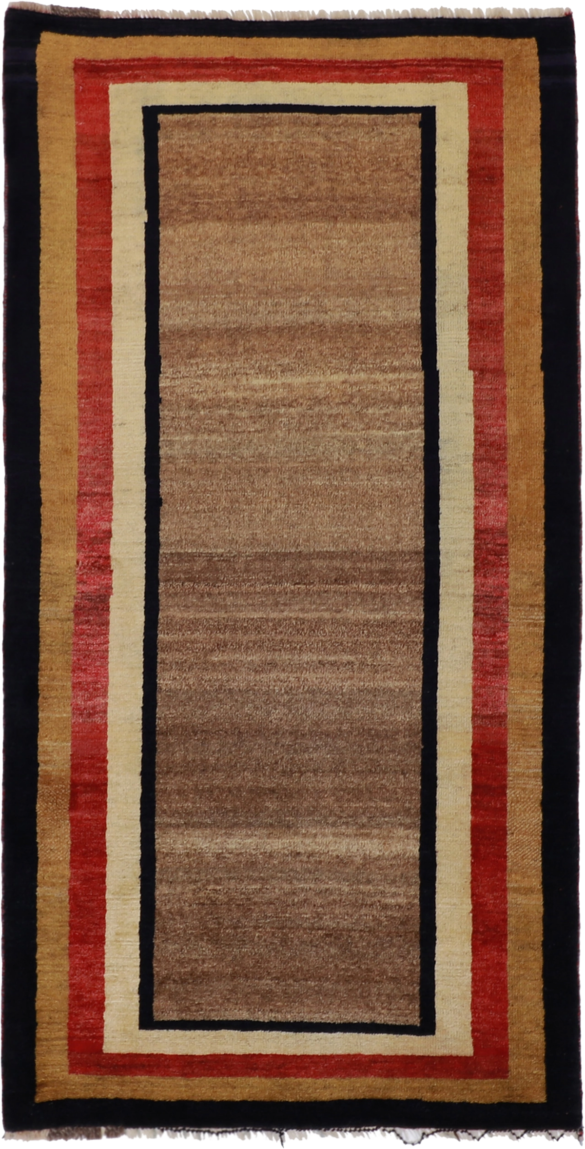 W 3.4 - L 6.5 Gabbeh Runner 100% Wool Handmade All Over Design - 61806