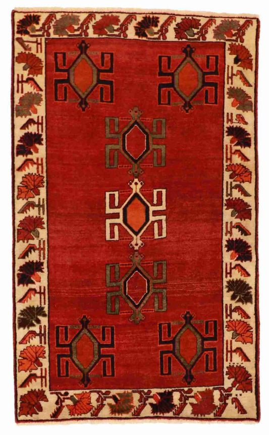 3.9 x 6.2 - Gabbeh Fine/Wool All Over Rectangle - Finest Hand-Knotted Quality Wool — 61810