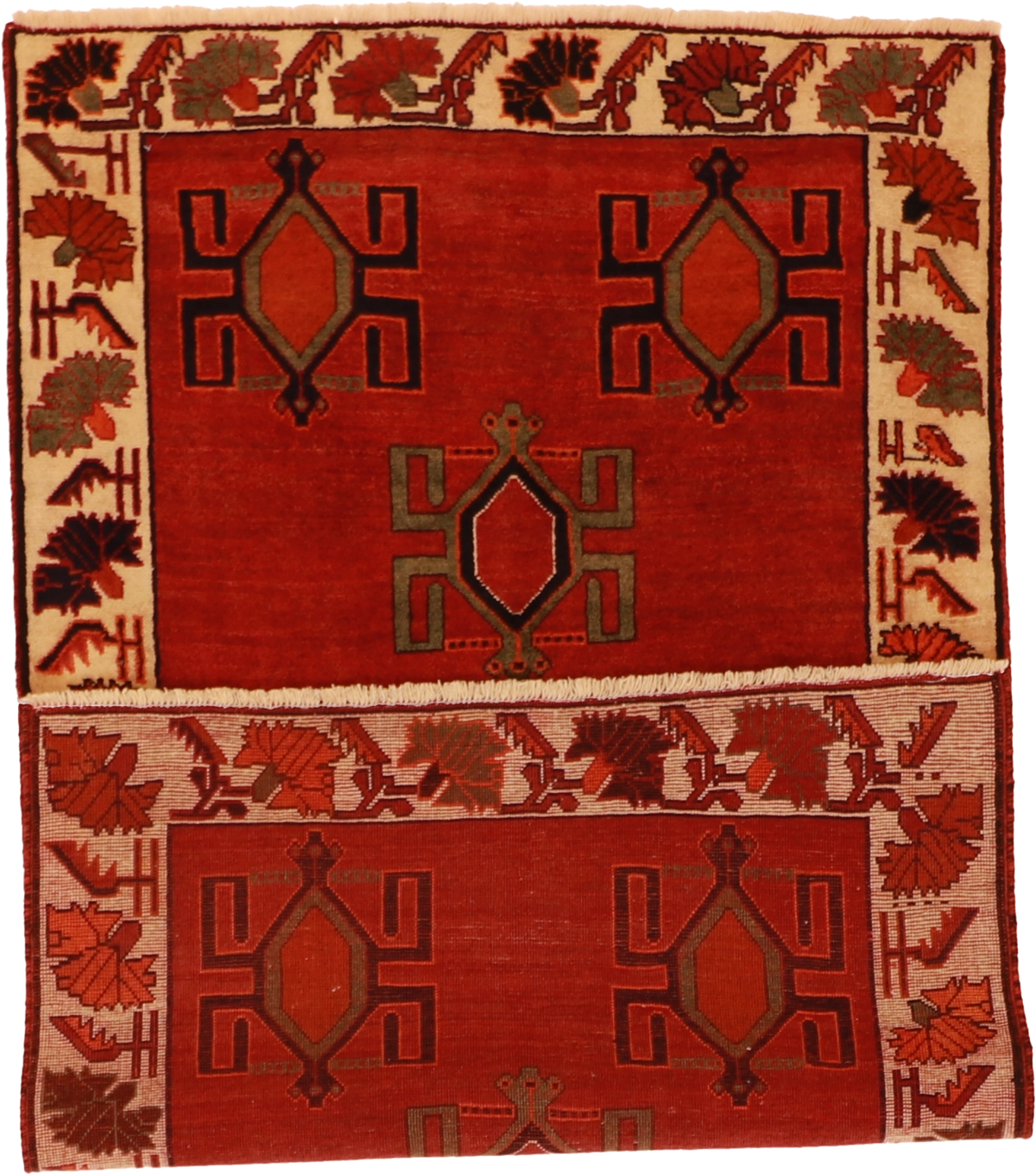 W 3.9 L 6.2 Gabbeh 100% Wool Hand-Woven All-Over Design - 61810