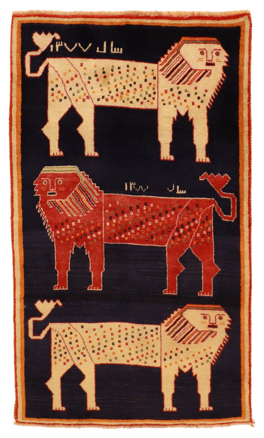 W 3.10 L 6.7 Gashgaie 100% Wool Hand-Woven All-Over Design - 61811