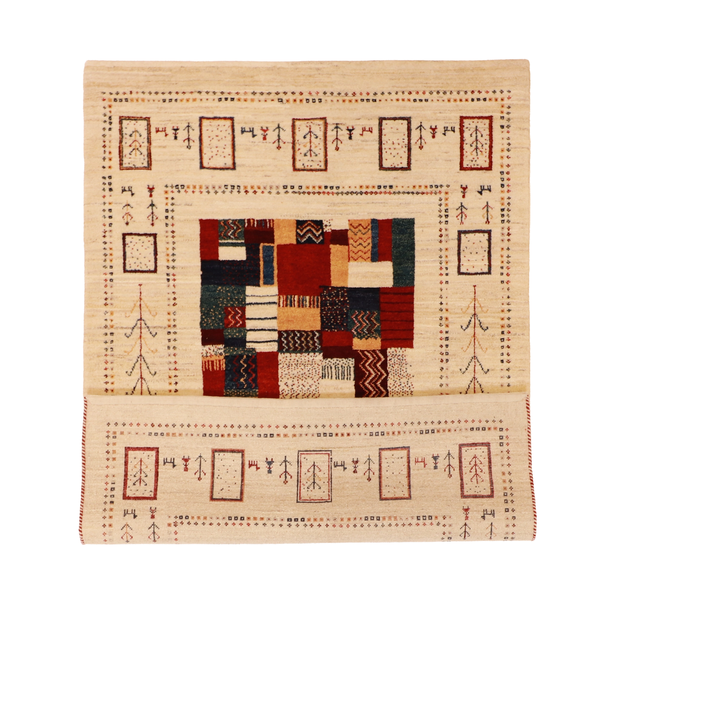 W 4.7 L 6.8 Loribaft 100% Wool Hand-Woven All-Over Design - 61833